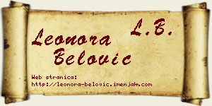 Leonora Belović vizit kartica